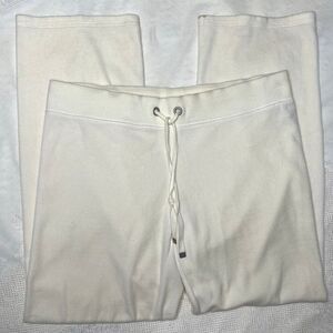 Victoria's Secret Velour Pants Size XS Pull-On Sweatpants Straight Leg Cream
